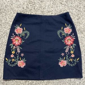 Navy blue with flower embroidery Brand-Francescas small Never worn 100% cotton